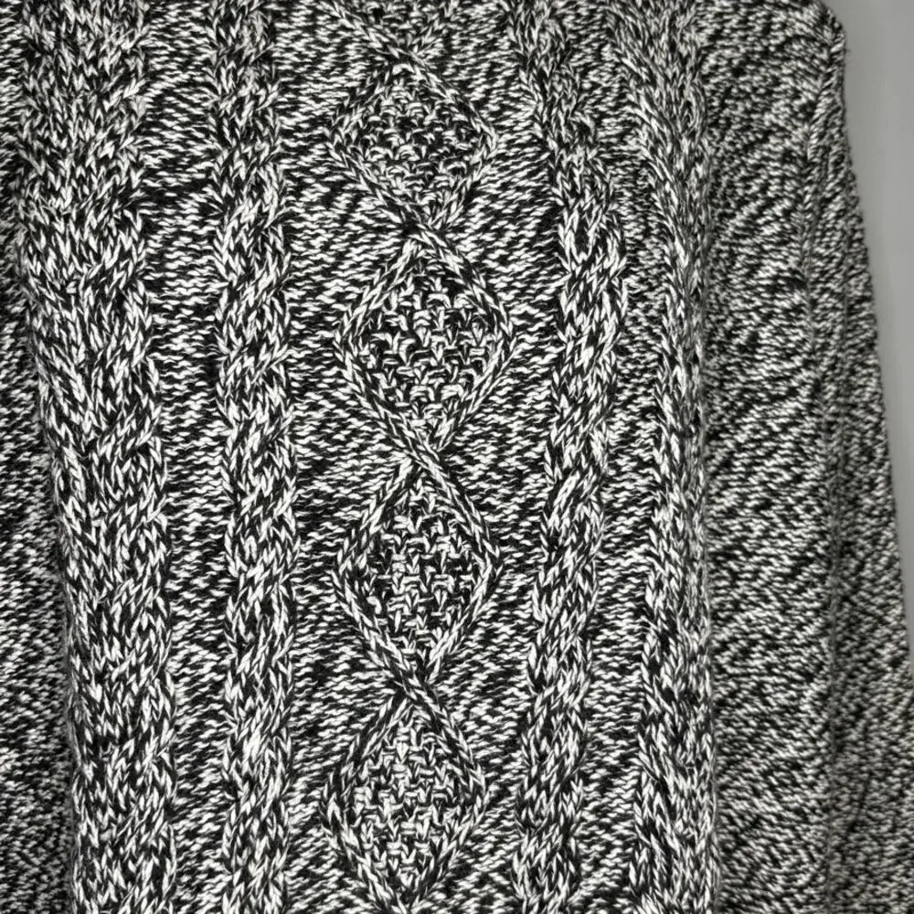 Lands End 100% Cotton Heavyweight Grandmacore Fishermans Sweater Womens Sz XL‎
